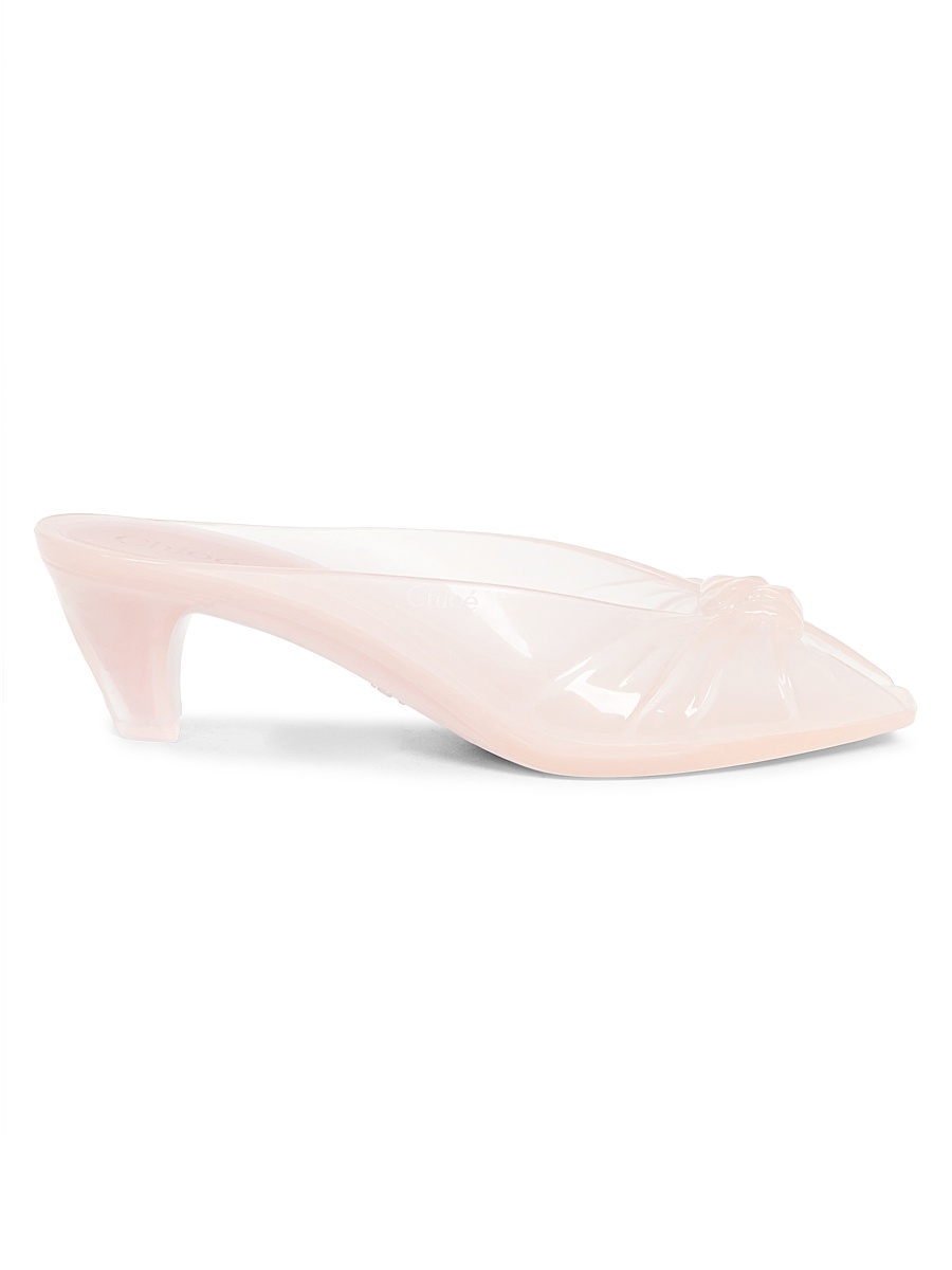 Women's Jelly Cone Heel Mules - Blush Pink