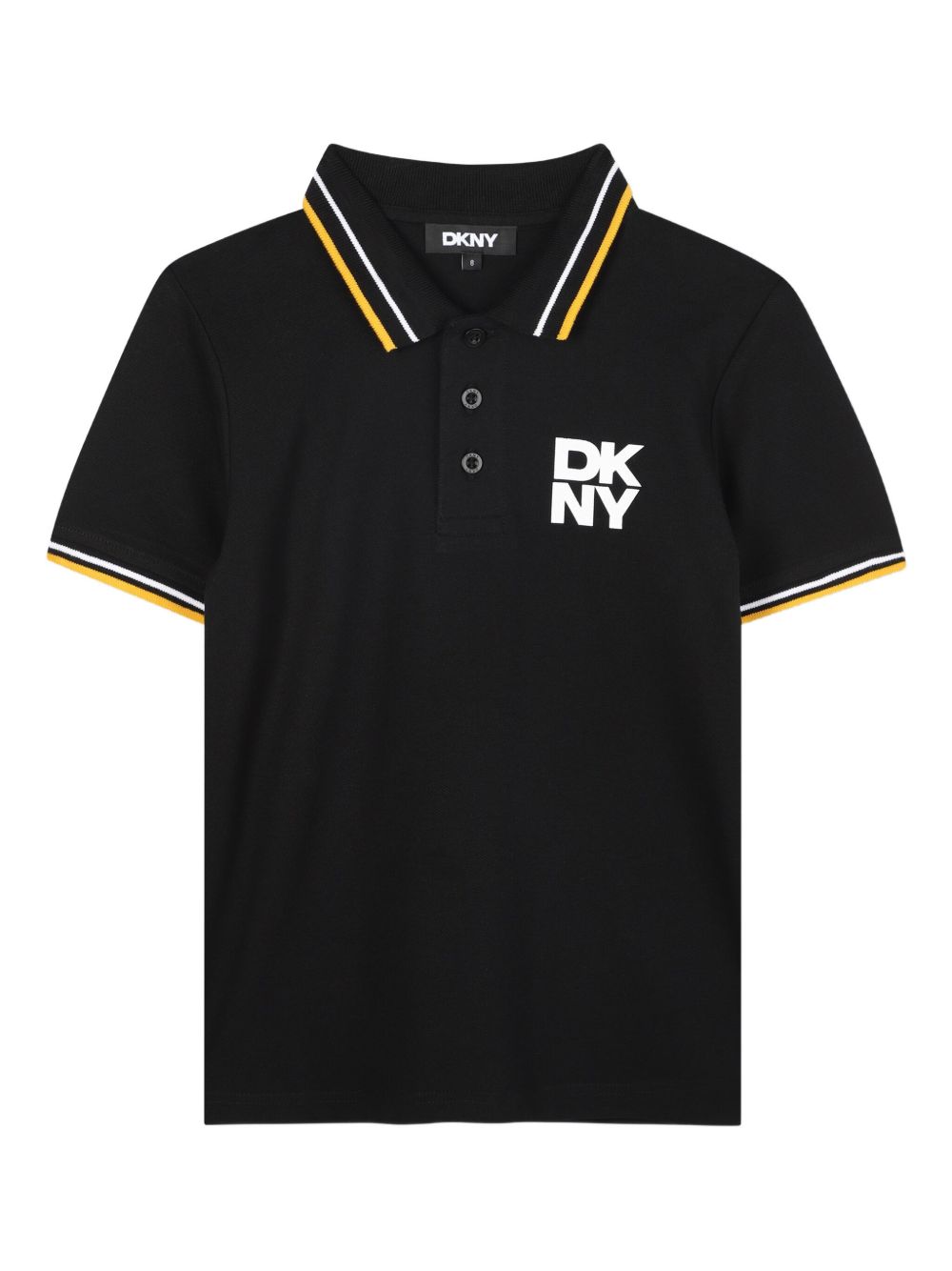 Striped-collar polo shirt - Black