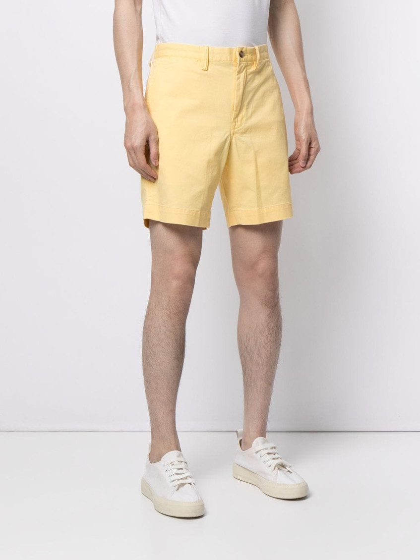 Straight-leg chino shorts - Yellow