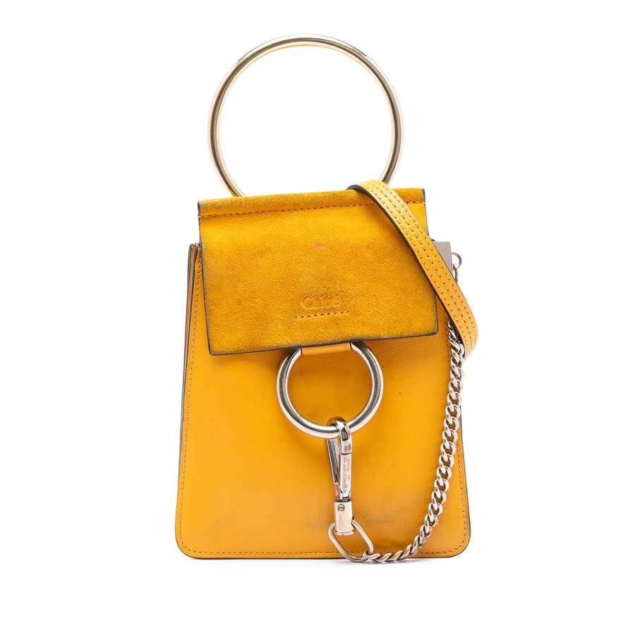 Pre-owned Mini Calfskin and Suede Faye Bracelet Bag Ladies 03-18-99-65