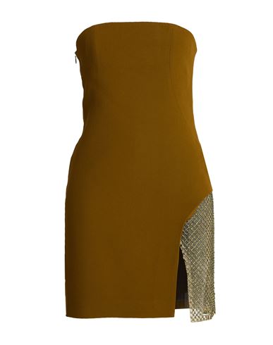 Woman Mini dress Khaki Size 6 Acetate, Viscose, Polyamide