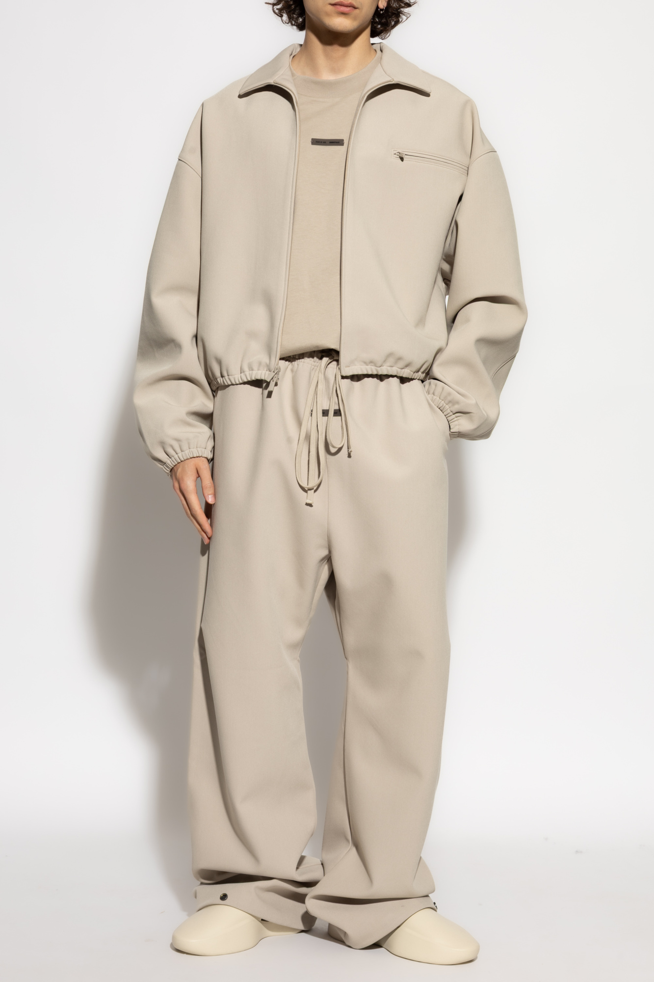 Jacket With Collar, Men's, Beige