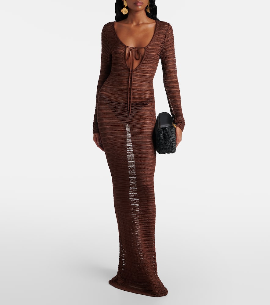 Open-knit maxi dress