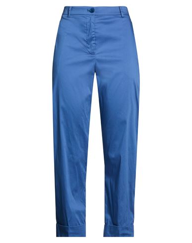 Woman Pants Blue Size 4 Cotton, Polyamide, Elastane