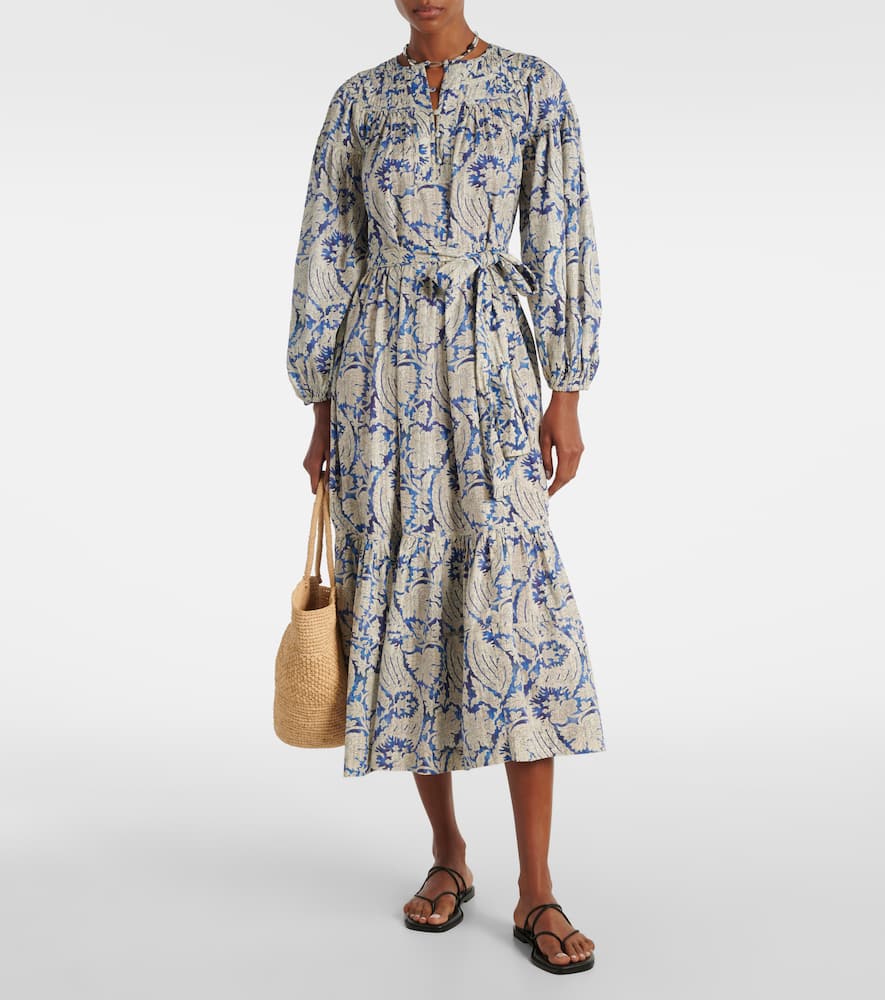 Seraphina printed cotton-blend midi dress