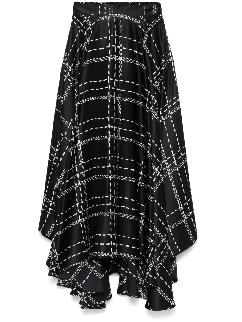 Tartan midi skirt - Black