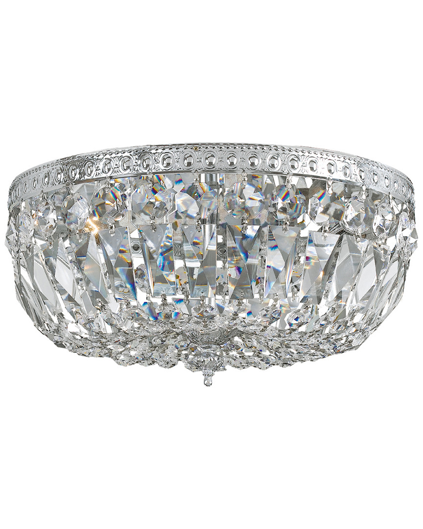 3-Light Flush Mount Swarovski Spectra Crystal