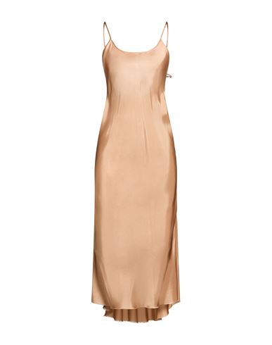 Woman Midi dress Camel Size 2 Viscose