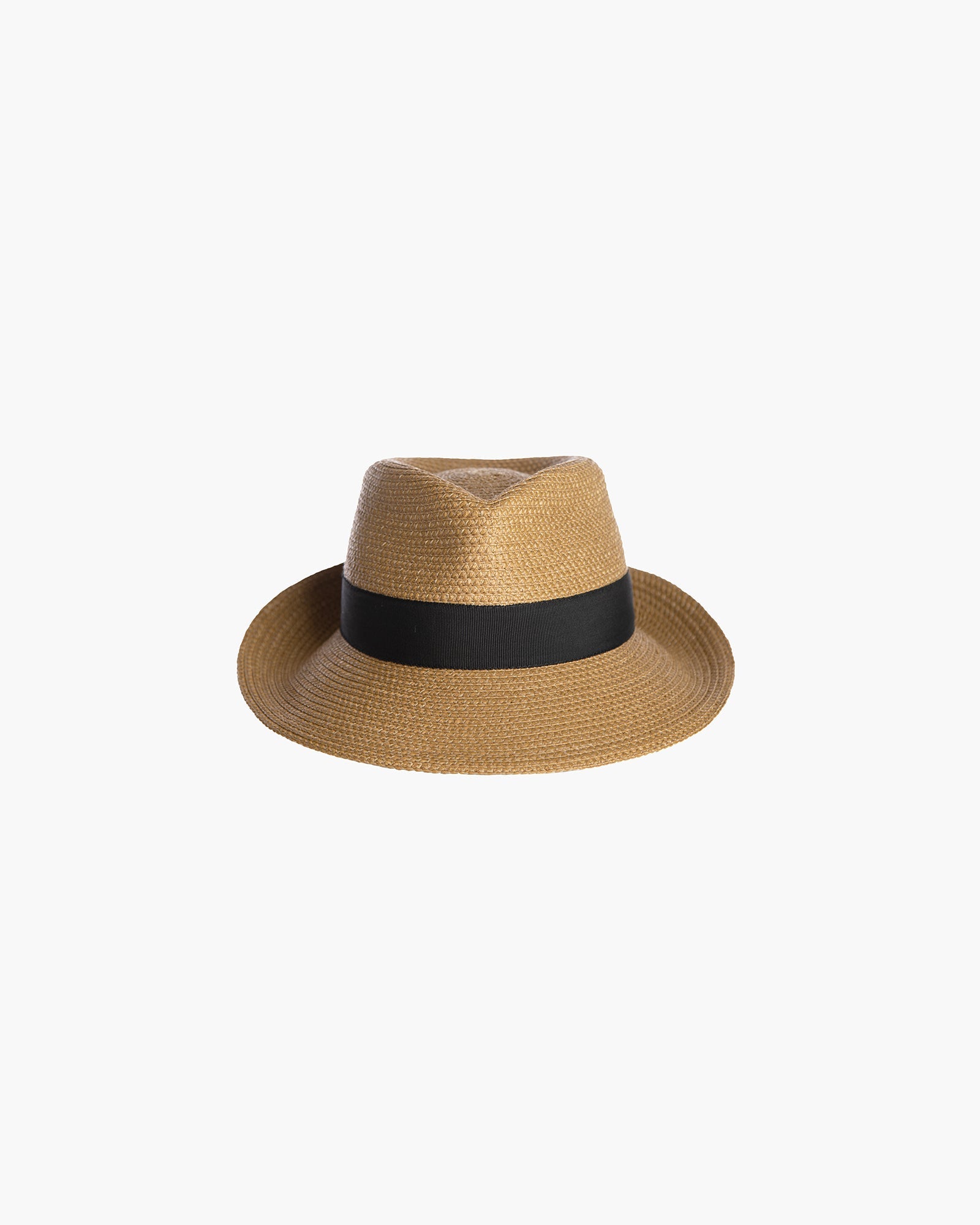 Squishee Classic Fedora for Women, Natural/Black, Packable Straw Hat