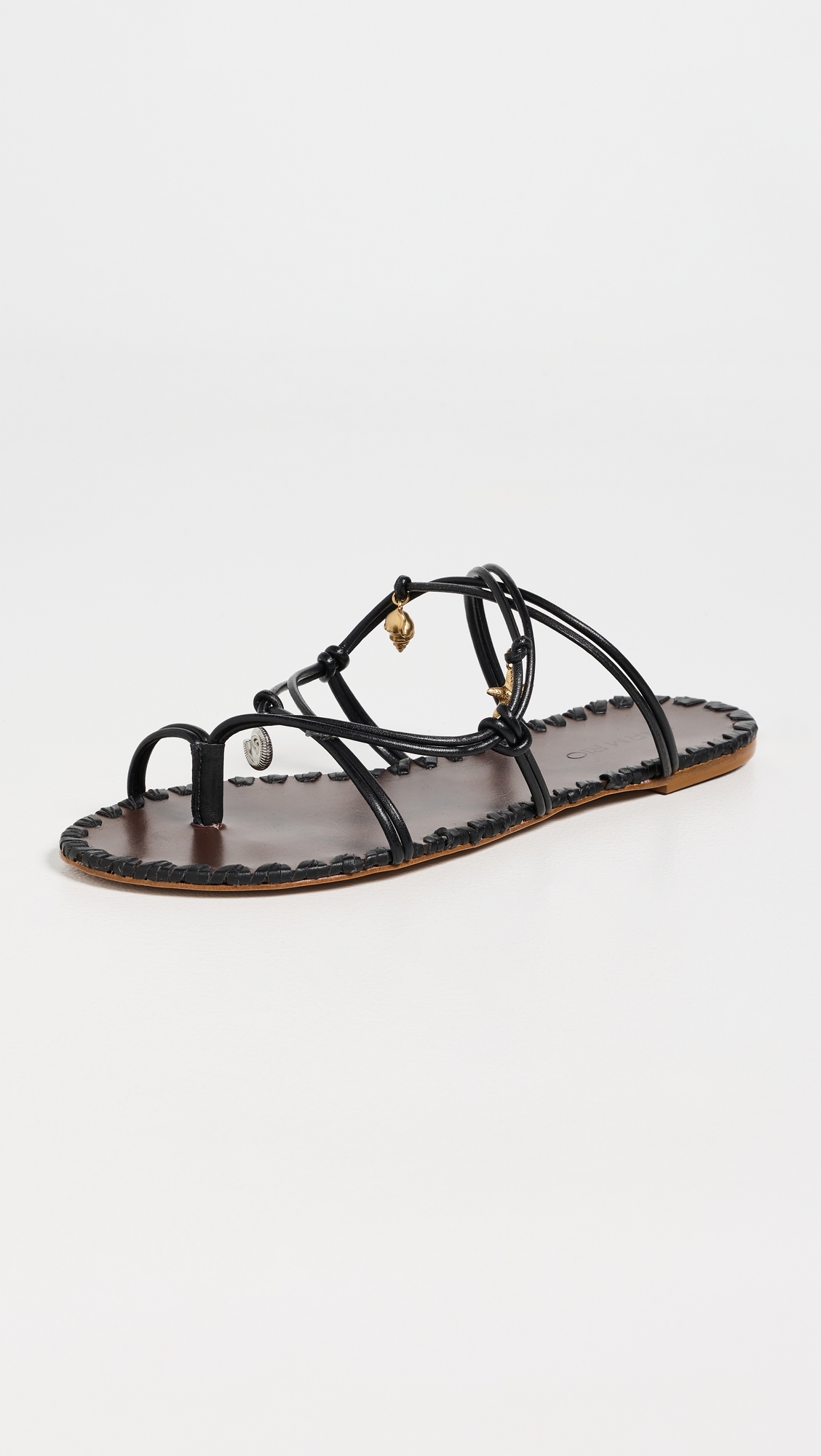 Sea Flat Sandals Black And Cuoio