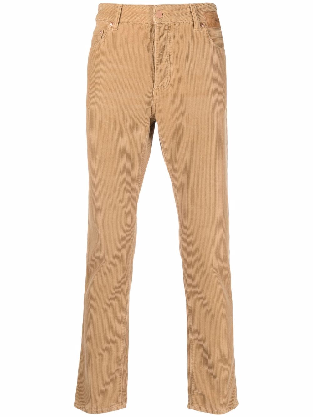 Slim leg corduroy logo trousers - Neutrals