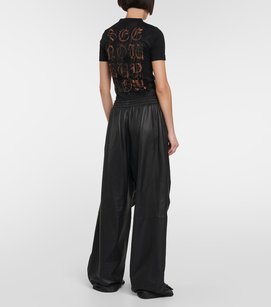 Balenciaga Wide-leg leather pants