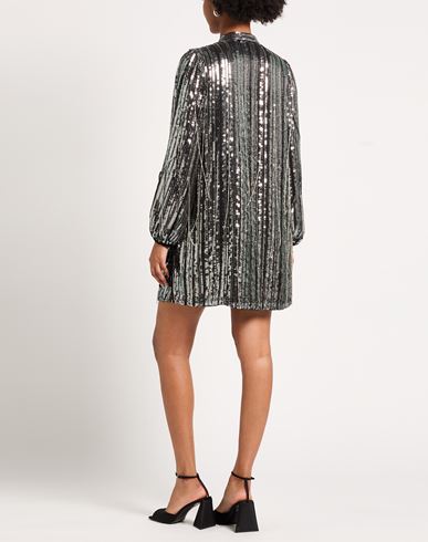 Woman Mini dress Black Size 4 Polyester, Glass