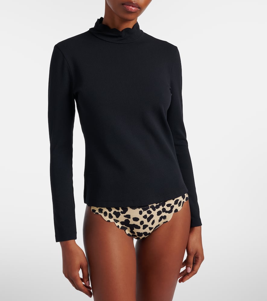 Scalloped rashguard top