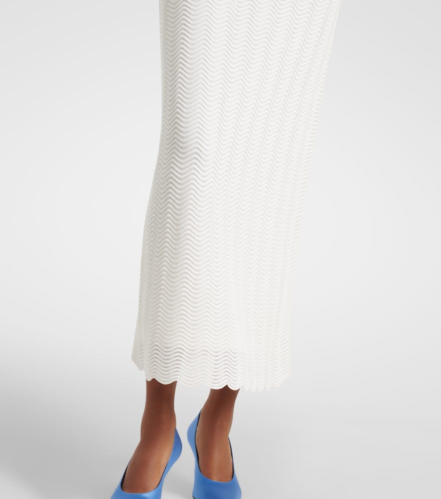Knitted scalloped midi dress