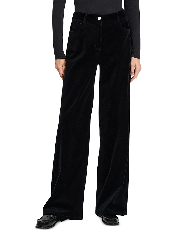 5 Pocket High Rise Stretch Straight Leg Velvet Jeans in Baltic