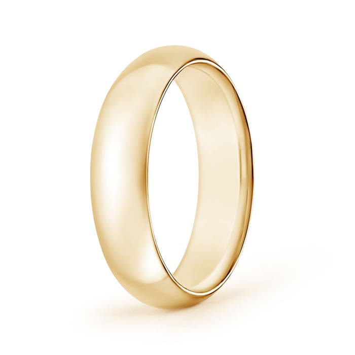 Angara High Dome Classic Comfort Fit Wedding Band in 18K Yellow Gold