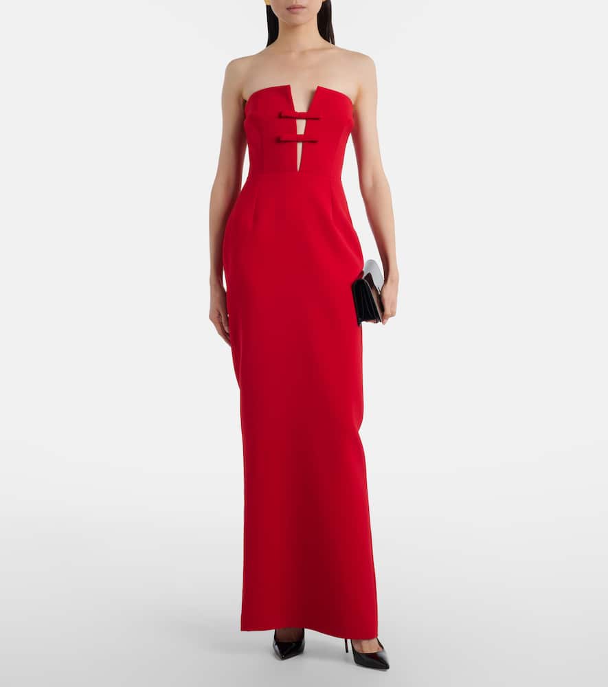 Noa bow-detail strapless gown