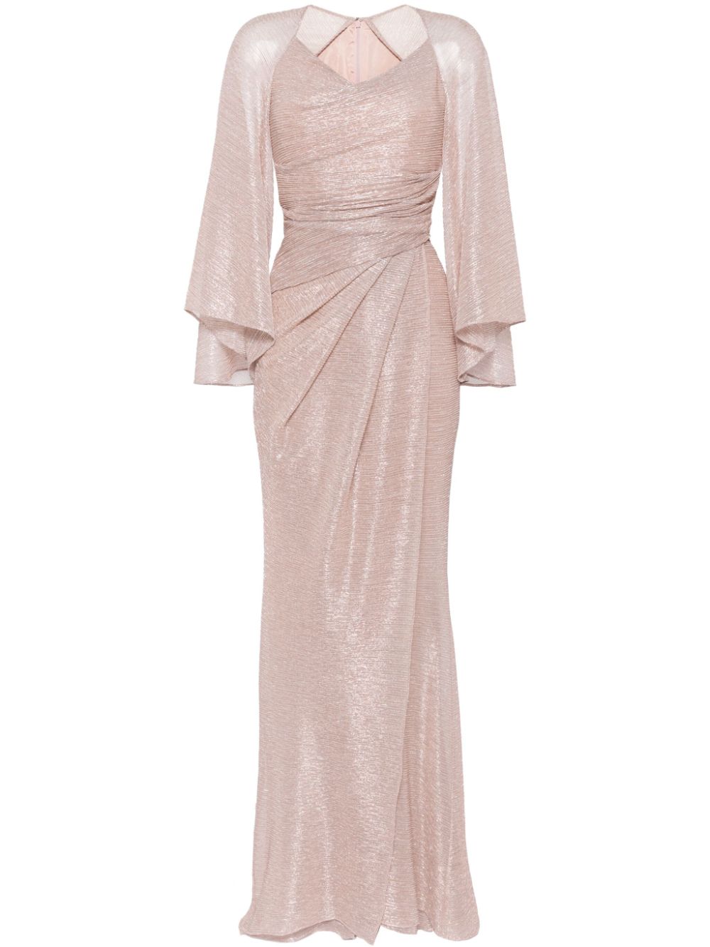 Evening flow sleeves shimmer dress - Neutrals