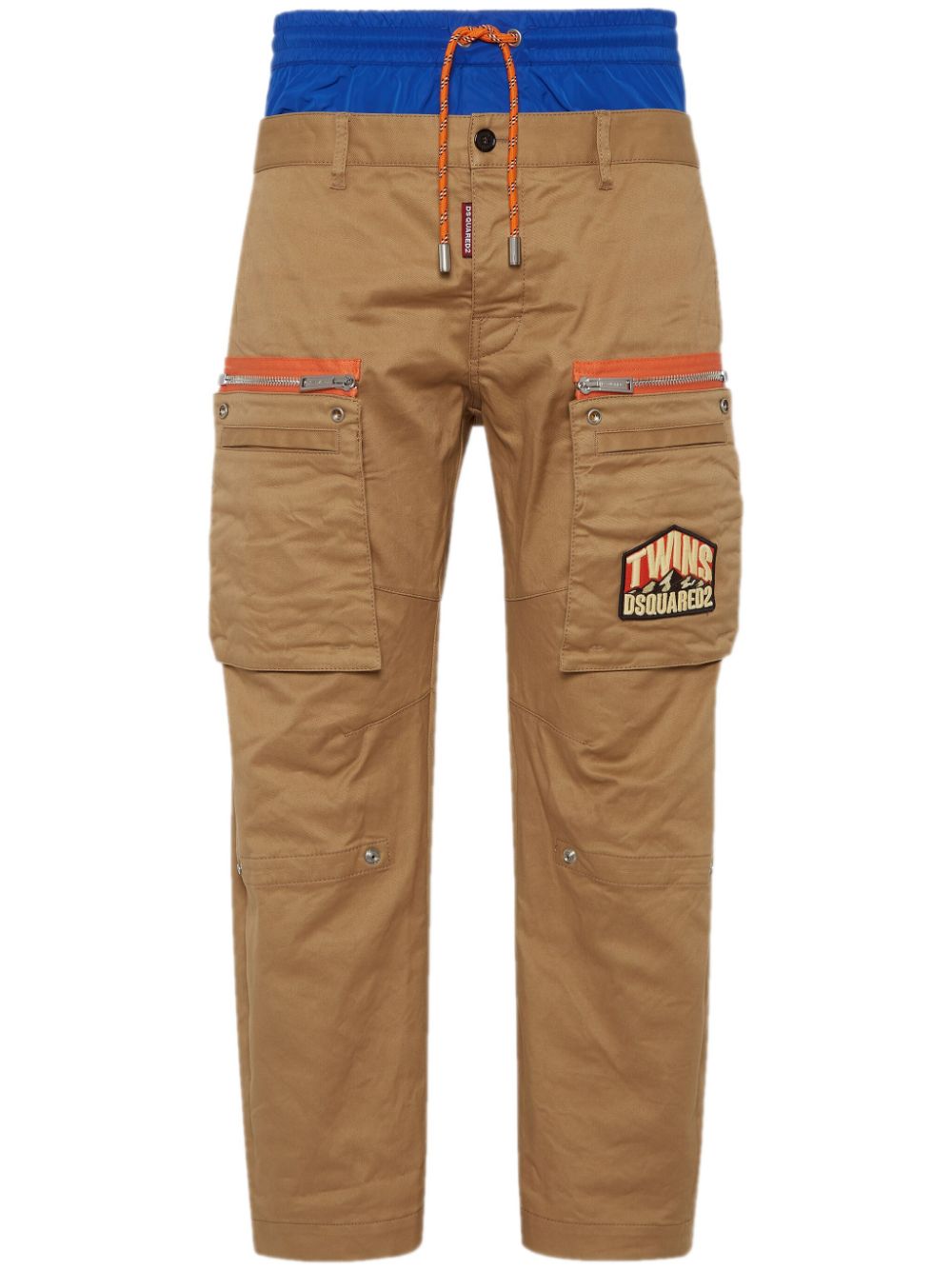 Cotton cargo trousers - Brown