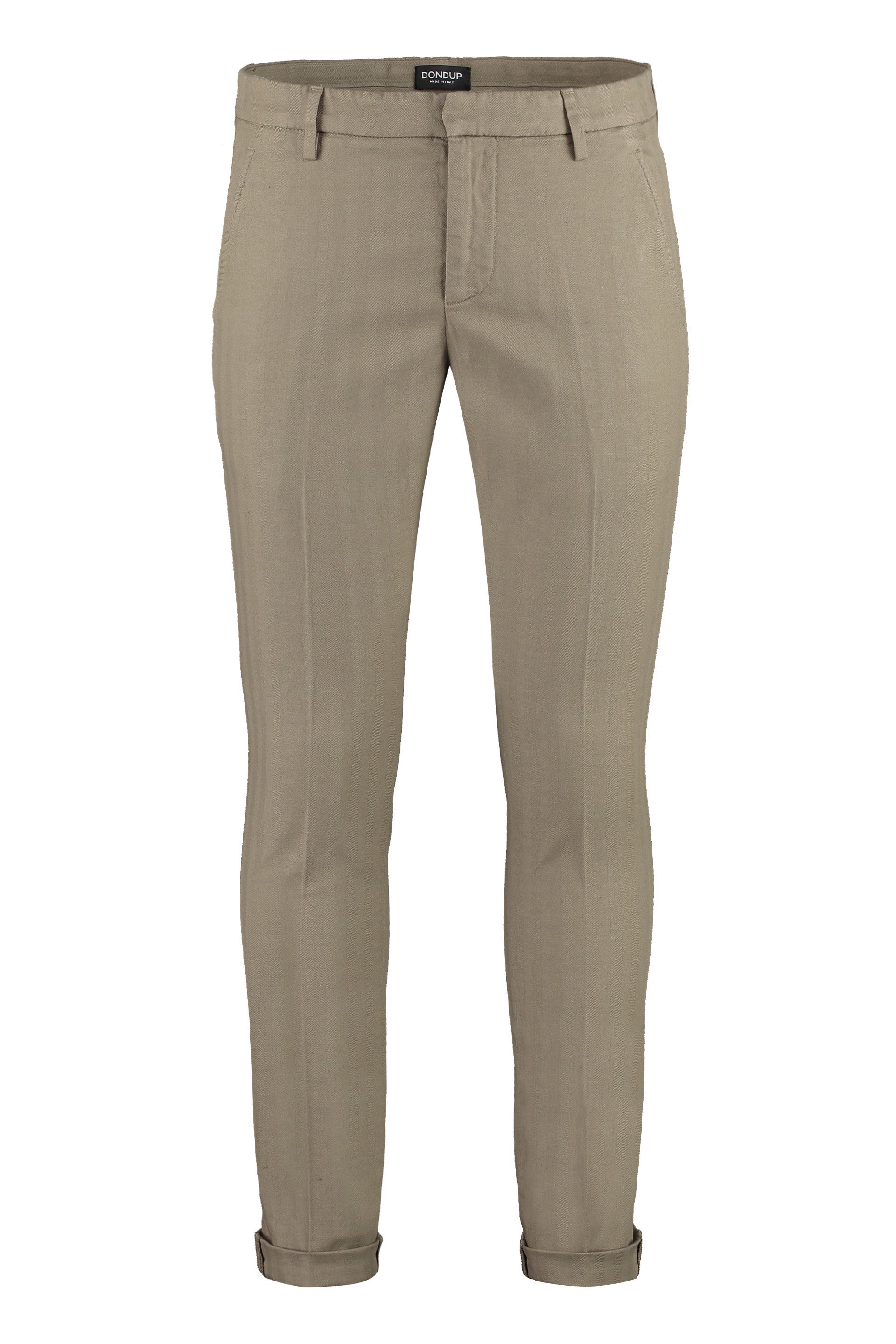 Cotton Chino Trousers for Men - Roll-Up Ankle Cuffs