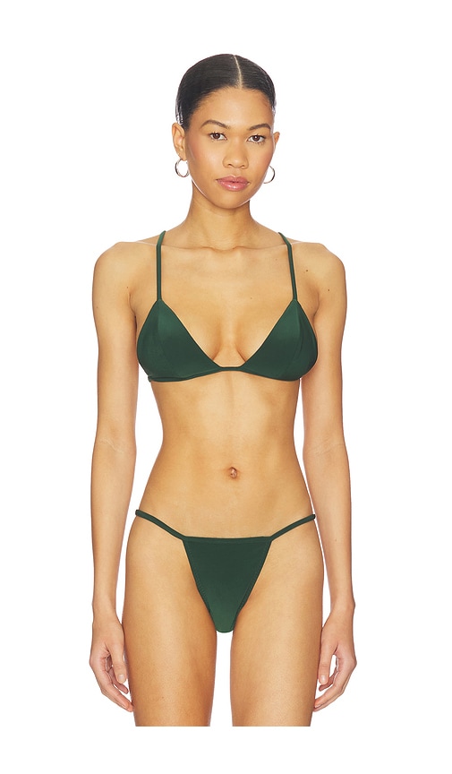 Norma Kamali No Tie Triangle Bikini Top in Green. - M also in L