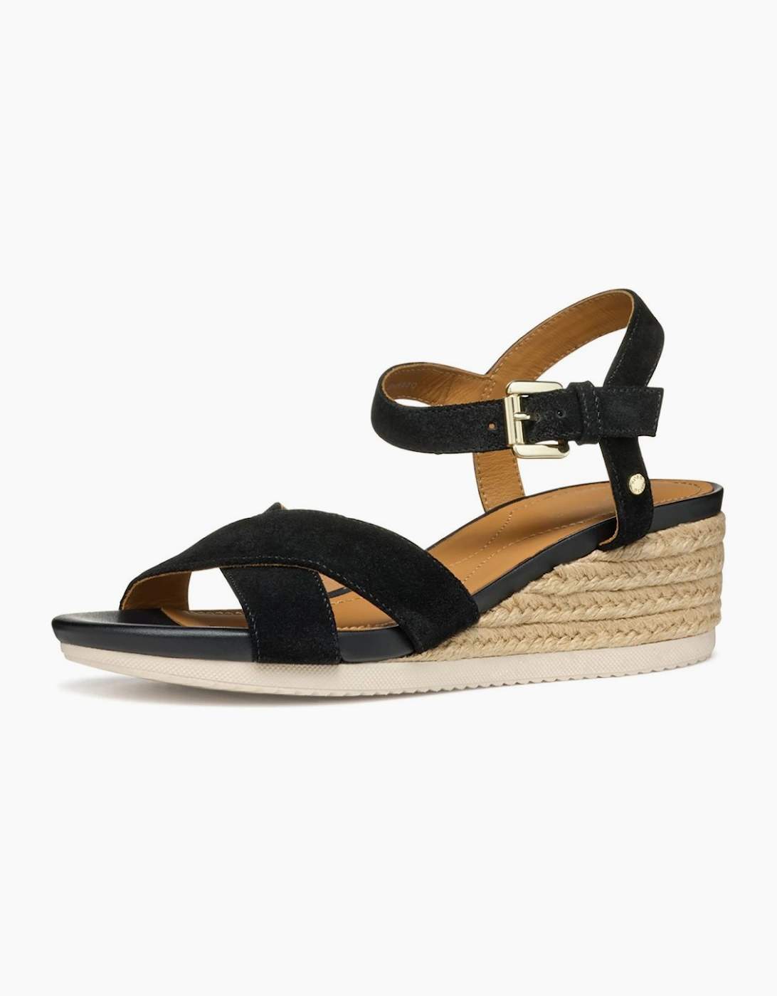 Geox Women's D Ischia Corda Womens Wedge Sandals - Black