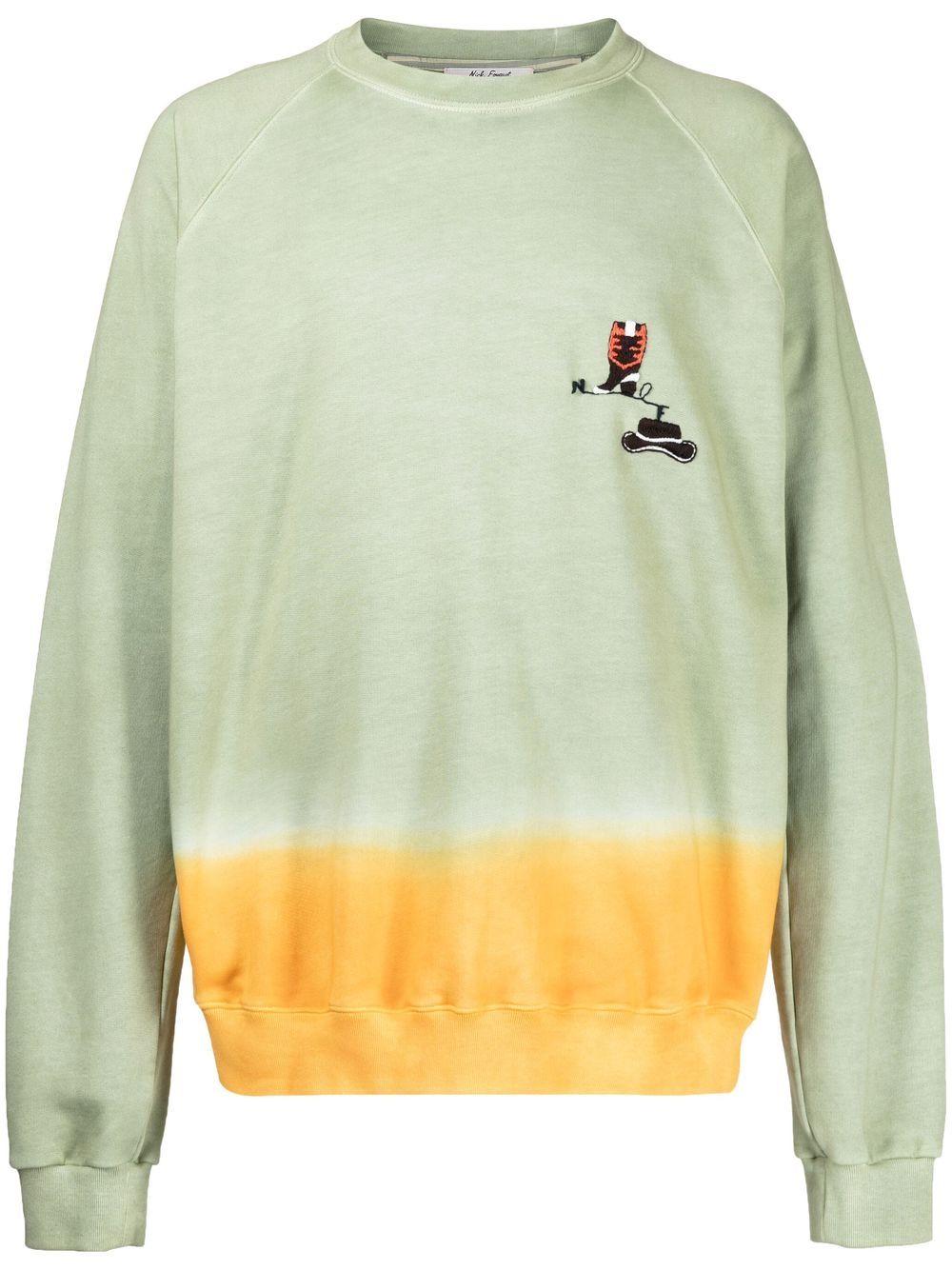 Embroidered two-tone sweatshirt - Green