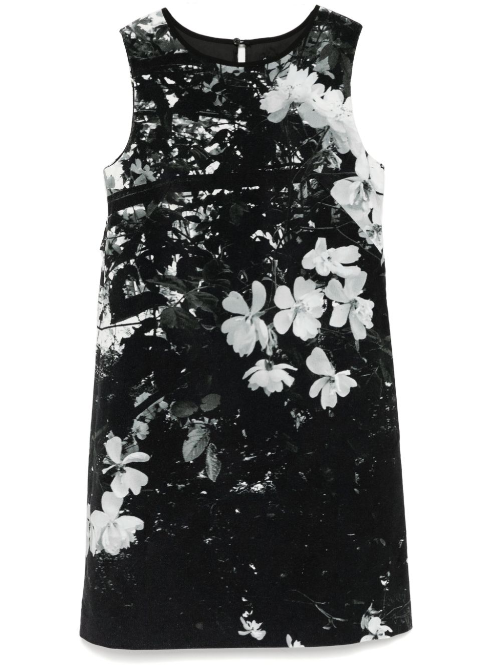 Floral print sleeveless dress - Black