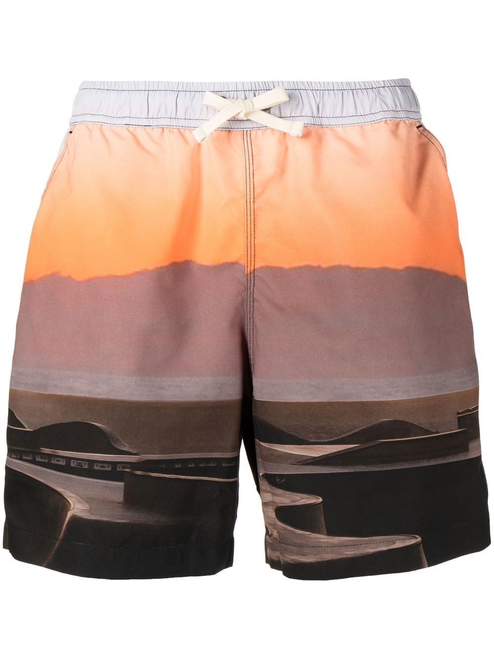 Graphic-print deck shorts - Brown