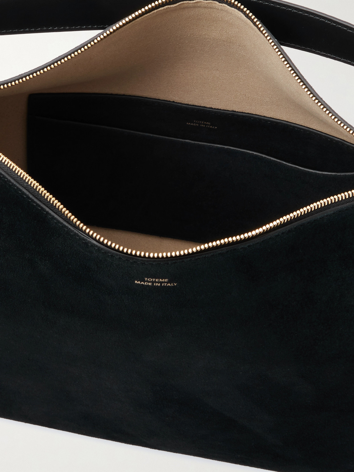 Bevel Medium Suede Tote - Black