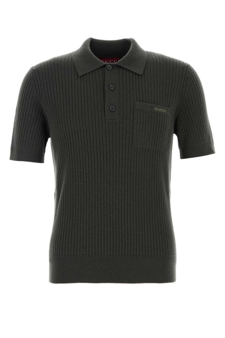 Chest-pocket Ribbed Polo Shirt