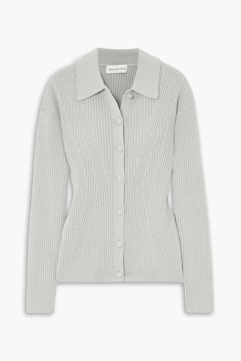 Ribbed-knit wool-blend cardigan - Gray - XS