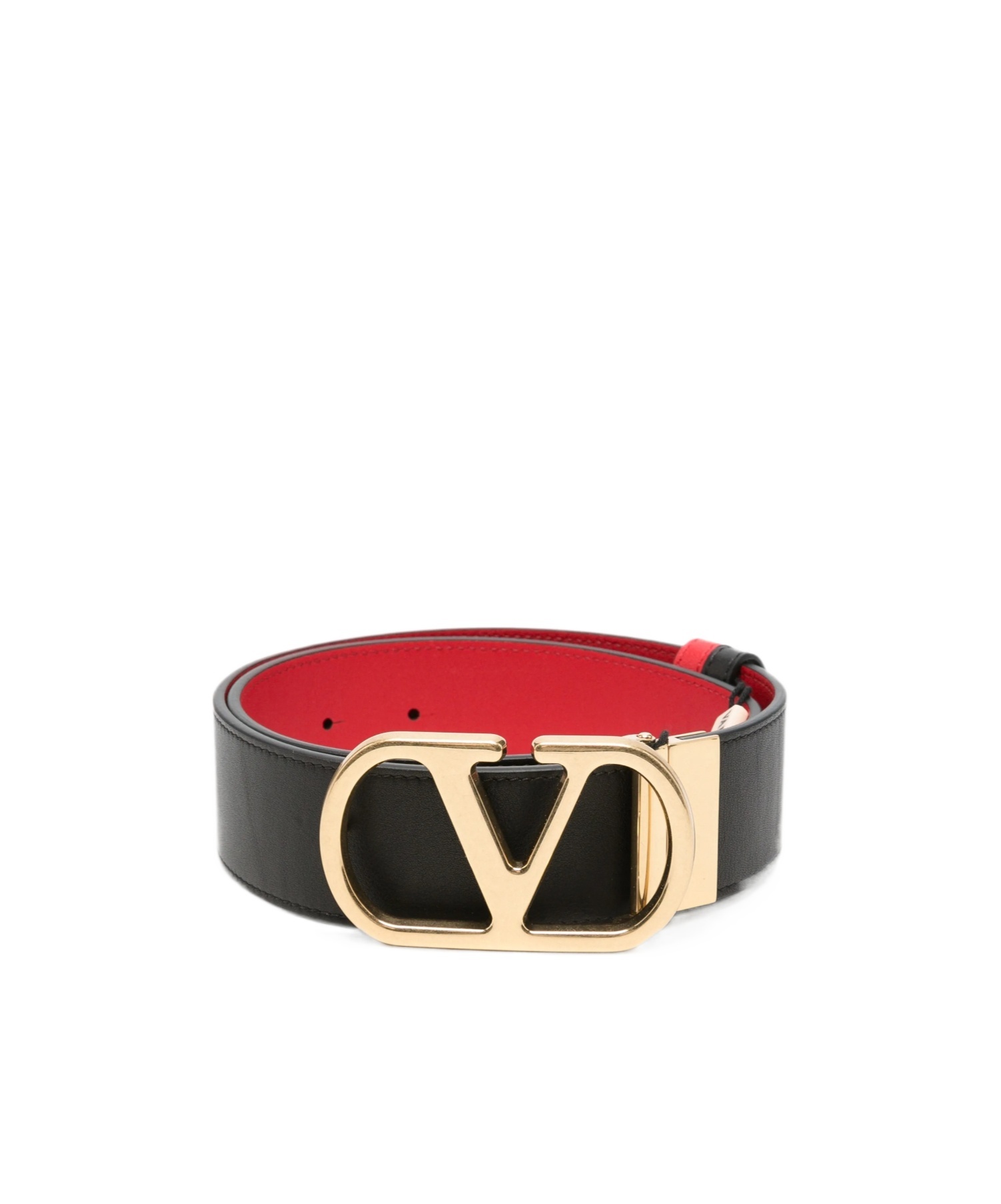 Reversible Vlogo Signature belt in glossy calfskin 40mm