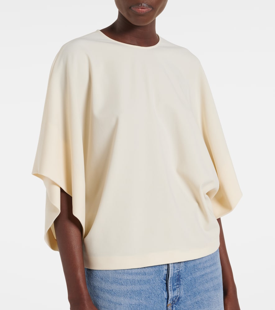 Tenley draped wool-blend crêpe top