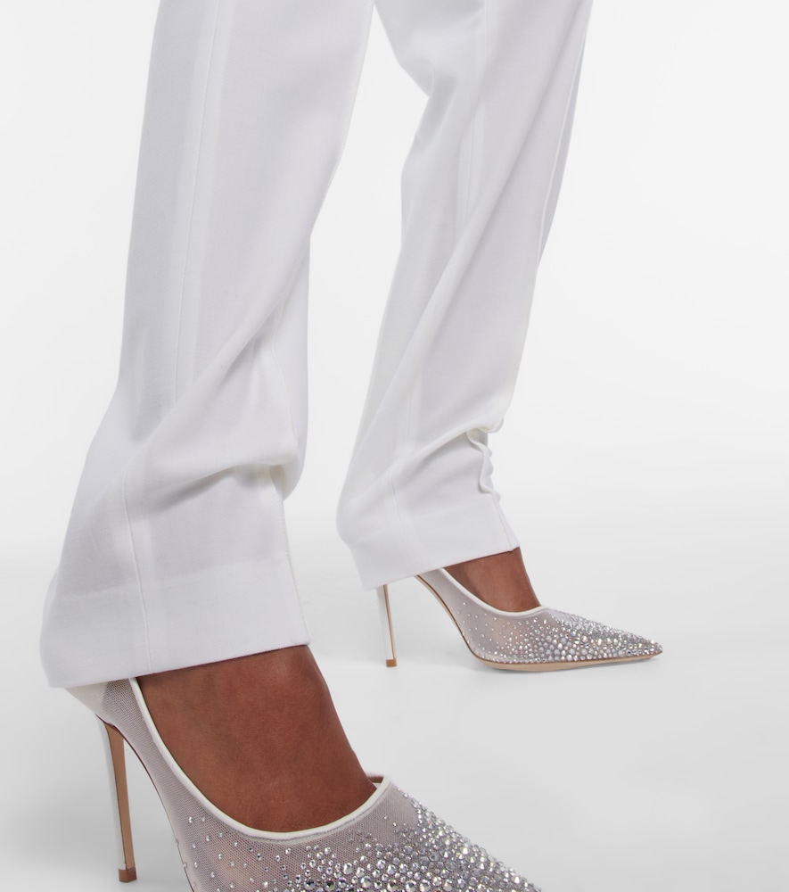 Bridal straight wool-blend pants