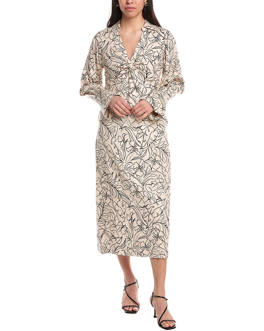 SIMKHAI Lee Linen-Blend Midi Dress