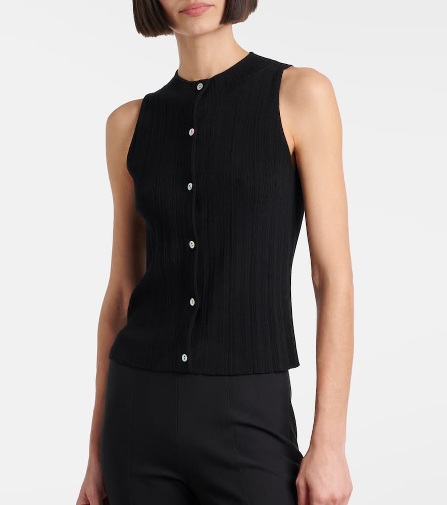 Ribbed-knit cotton top