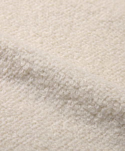 Wool Elbow Patch Two Pocket Button Jacket_Cream