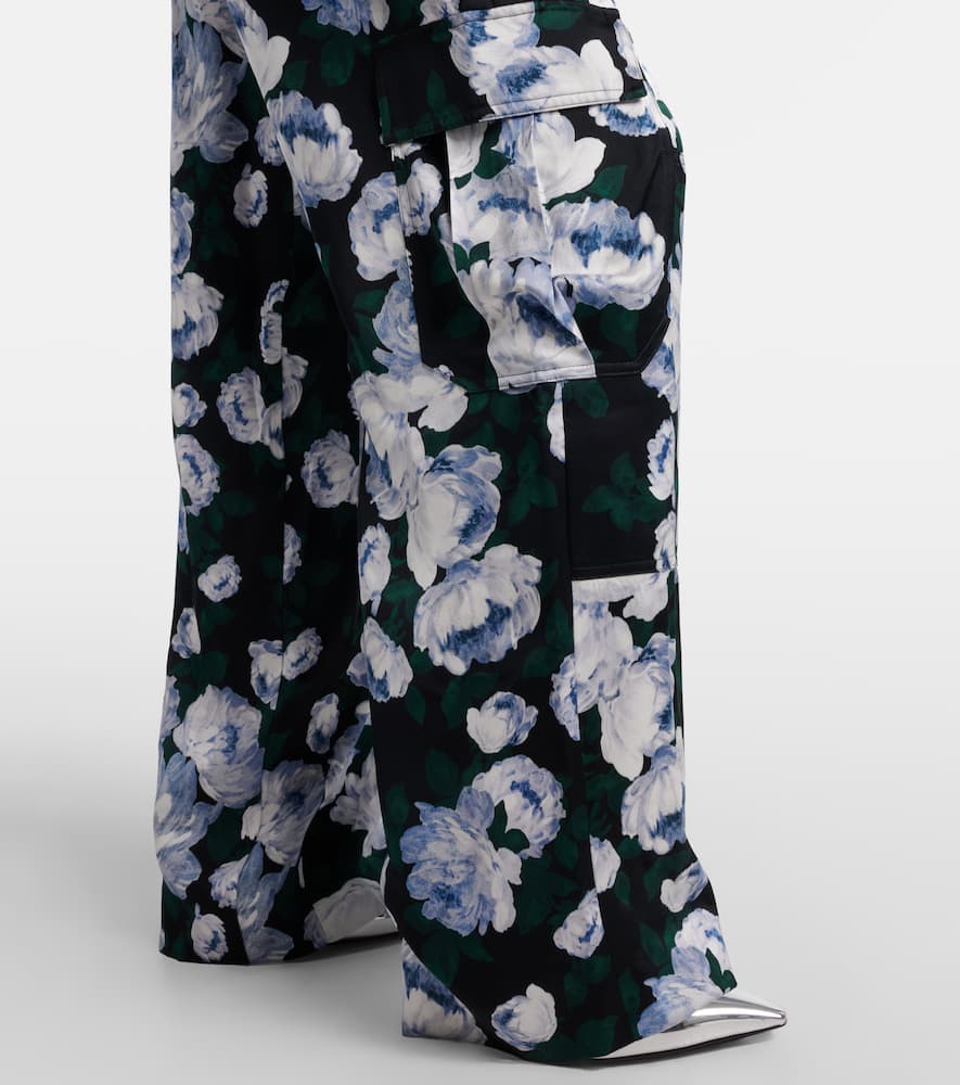 Printed satin pajama pants