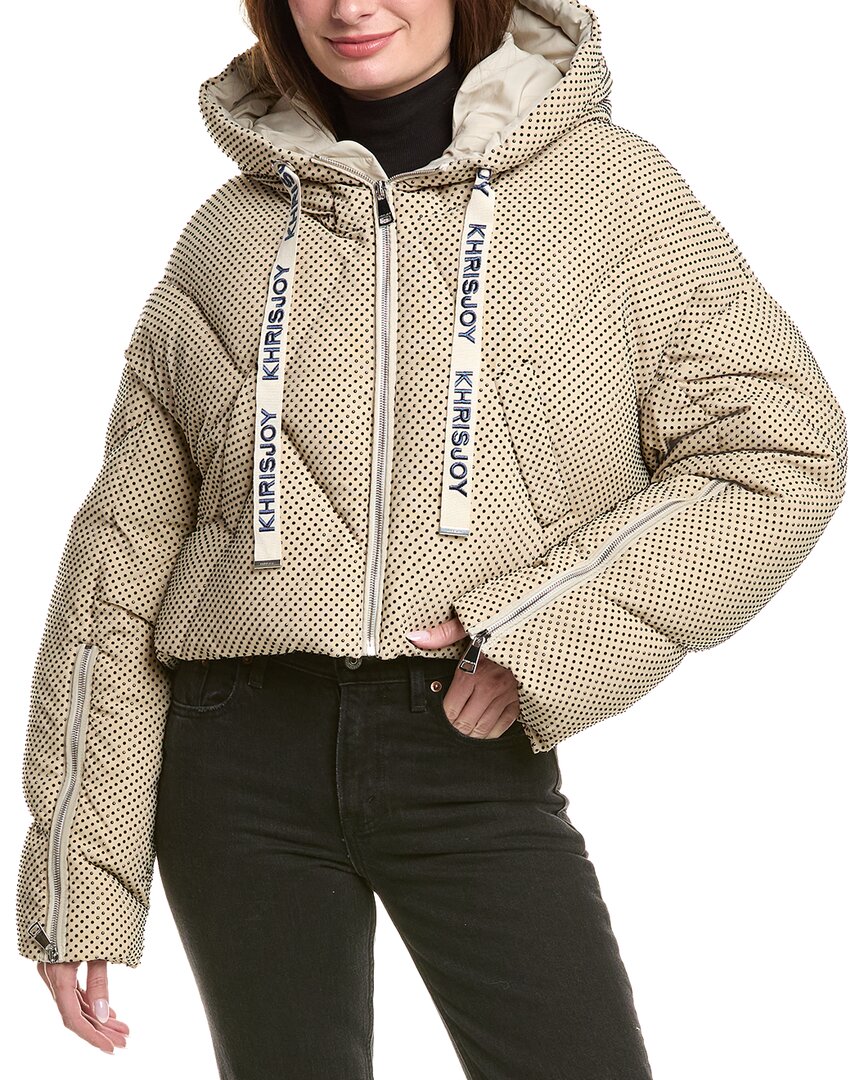 Khris Rhinestone Crop Puffer Down Jacket