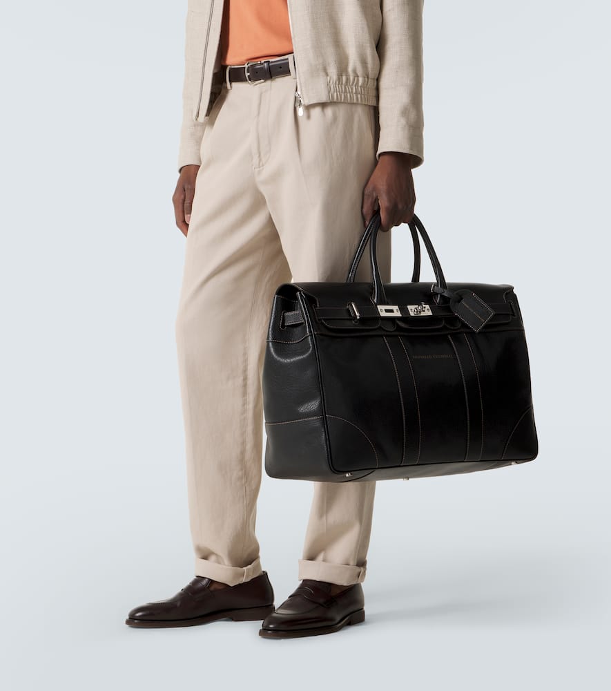 Leather tote bag