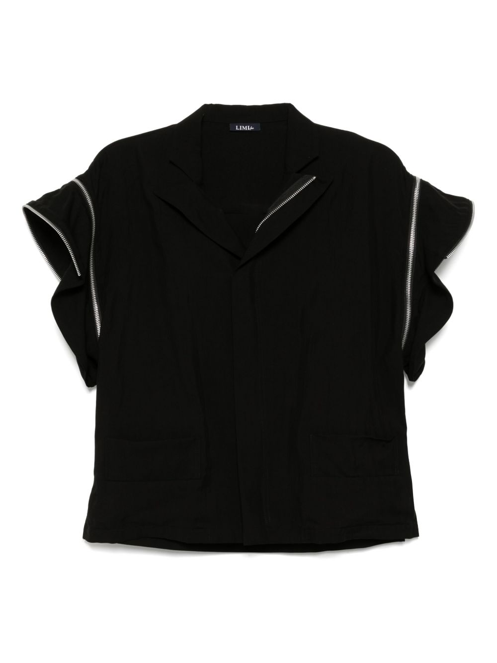 Limi Feu hard twist cuff-zips shirt - Black