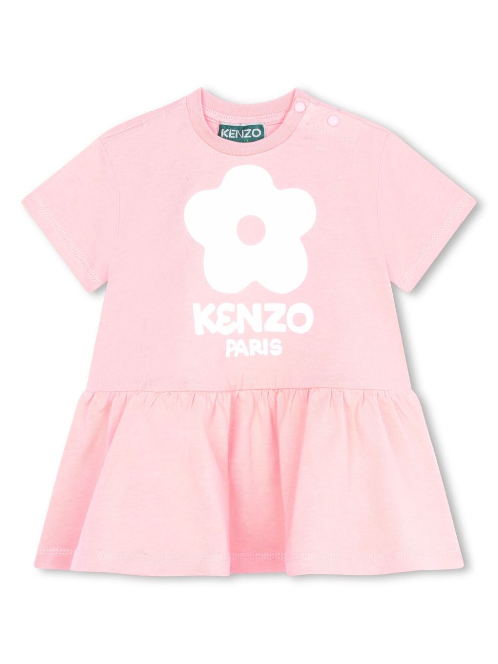 Logo-print flared dress - Pink