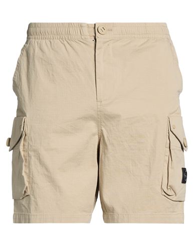 Man Shorts & Bermuda Shorts Beige Size S Cotton, Elastane