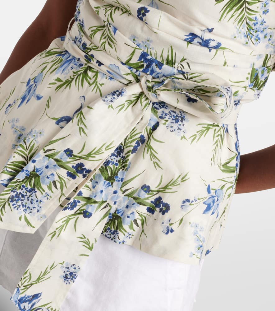 Veronica Beard Strapless belted cotton top