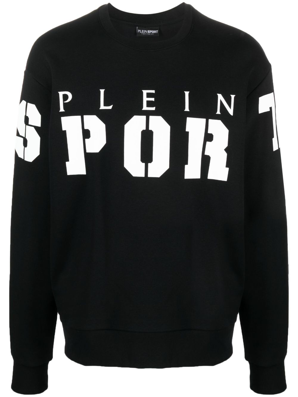 LS logo-print cotton jumper - Black