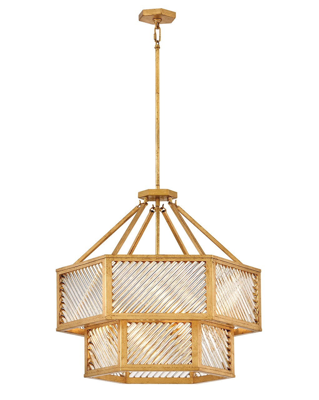 Distressed Brass LED Chandelier from the Sura Collection