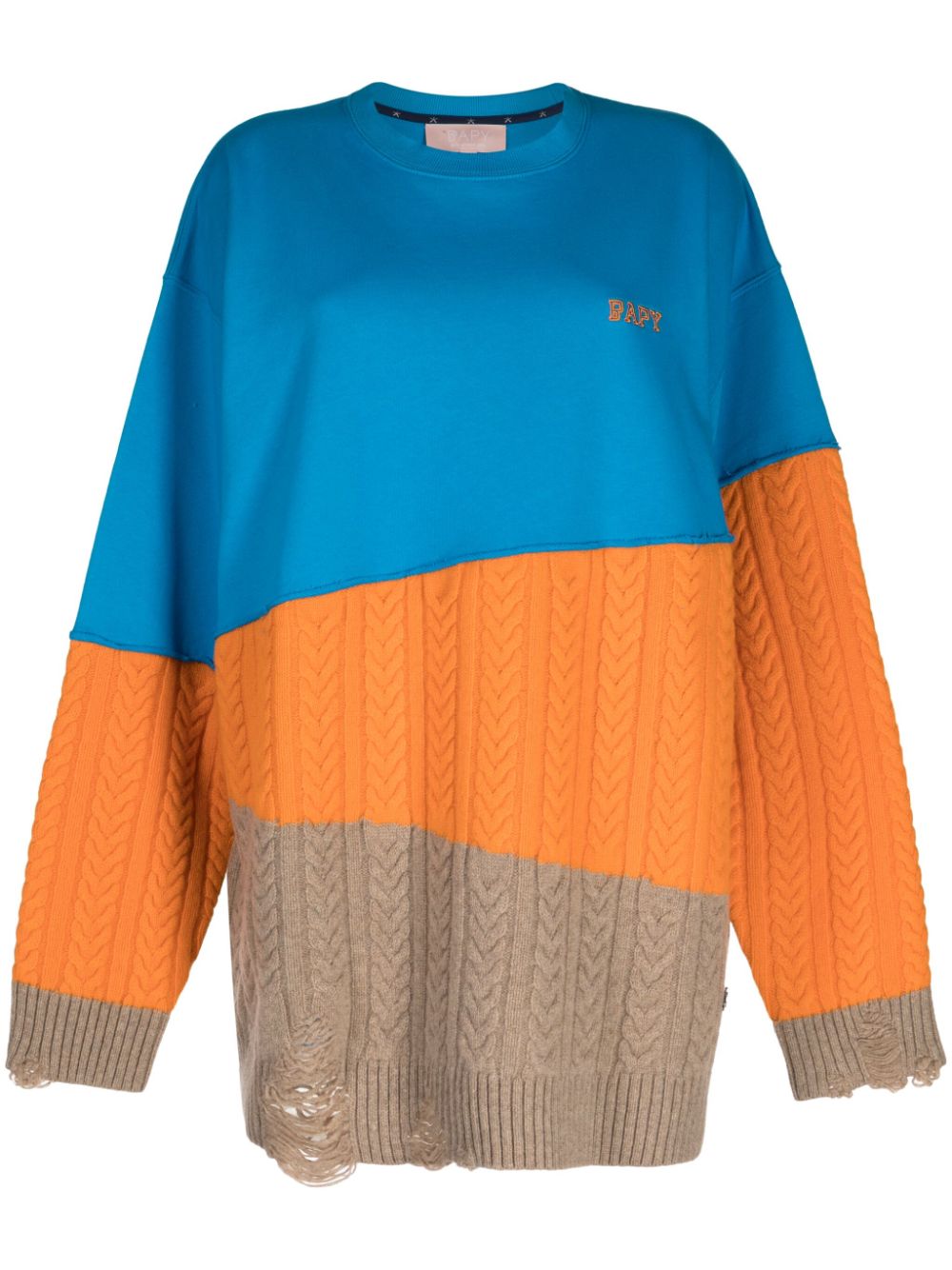 Panelled colour-block sweatshirt - Blue