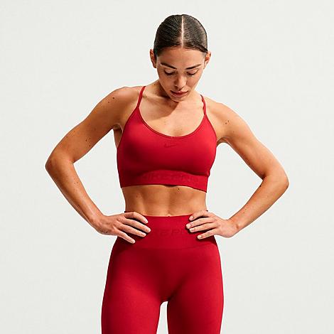 Women's Pro Seamless Light-Support Padded Sports Bra in Tough Red